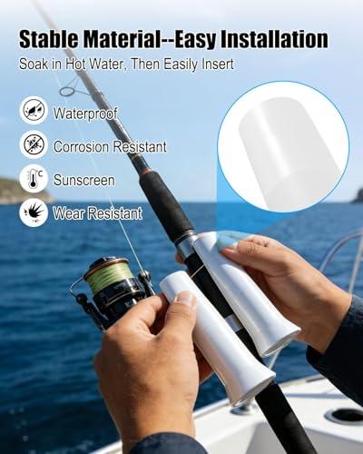 3pcs 1-5/8” Flared Vinyl Inserts for Fishing Rod Holder, 9 Inches Length for Boats Yachts Ships Kayaks Marines Caravans Campers, Strong and Heavy Duty Flared Fishing Rod Sleeves