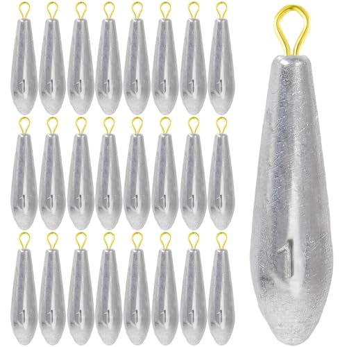 Landhoow Drop Shot Fishing Sinker Weights Kit Freshwater Catfishing Fishing Sinker Bass Casting Removable Line Saltwater Streamlined Snap Weight for Trolling Surf Tackle - size: 1 oz