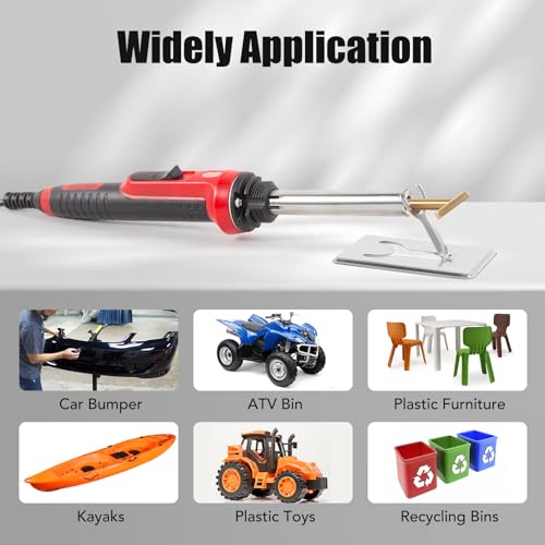 Plastic Welding Kit 110V/100W Plastic Welder for Automotive Bumper Repair,Plastic Weld Kit with 40 Weld Rods,2 Tips etc,Fast Heating Plastic Repair Kit Fit DIY,Kayak Tank Canoe Dashboard Repair