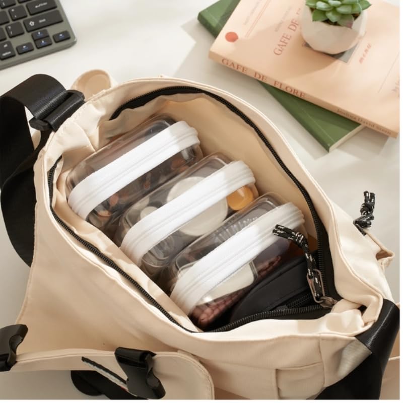 3-Pack Small Clear Hard Shell Zipper Pouches, Clear Zipper Bags, Hard Case Pouches for Purse & Diaper Bag Organizer,and Travel Essentials（3S） - color: White, size: 3S