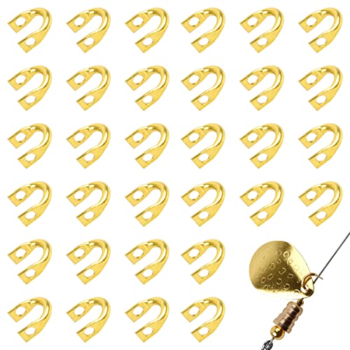 Fishing Clevis Easy Spin U-Shaped Brass Links, 120/250pcs Quick Change Spinner Clevis Spinner Blade for Lure Making Spinnerbait Parts Accessory Freshwater Saltwater - color: Brass-120pcs