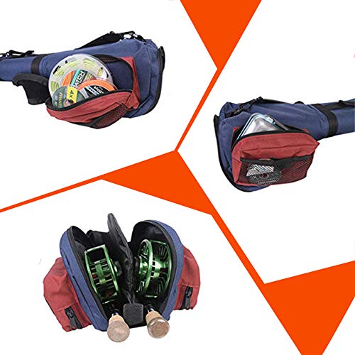 M MAXIMUMCATCH Maxcatch Fly Fishing Rod Case with Reel Pouch, Complete Rod Protection Bag, Single and Dual Rod Tube with Shoulder Strap - style: Dual Rod Case--for 9' 4sec Fly Rod