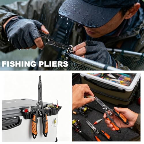 Fillet Knife Set for Beginner, Fishing Pliers Precisely, Fish Measuring Tape, Non Slip Grip Fishing Knife, Saltwater Fishing Accessories, Great Value Fishing Tackle - style: 9pc fishing tool kit