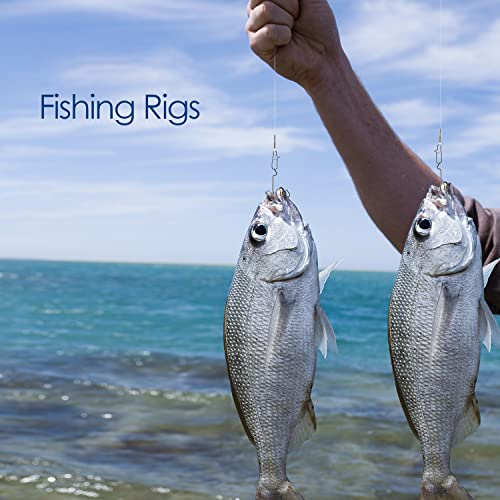 Fishing Leader Fishing Rigs, Luroad 6/12/18 Pcs Nylon-Coated Lines with Swivels Snap Beads, Stainless Steel Hooks Crimps Saltwater Freshwater for Fishing Lovers Angler, 1 Arm/ 2 Arms - color: G.1 Arm-Red-6pcs