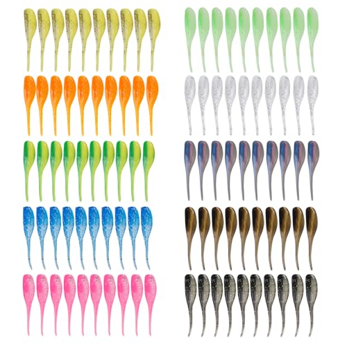 Crappie Lures Soft Plastic Baits for Crappie Panfish Fishing Lures FS/RE-02 - style: 100pcs