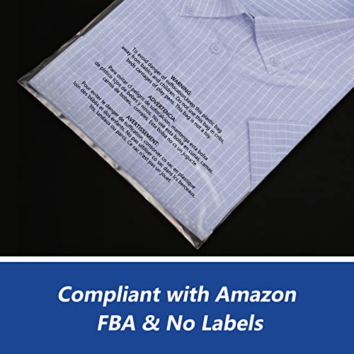 iMailer - 500 Count - 9" x 12" Clear Plastic Poly Bags with Suffocation Warning Self Seal for A4, Documents, Clothing, Shipping, Packaging - Resealable Adhesive, Not Strong - size: 9" x 12", style: Resealable Glue