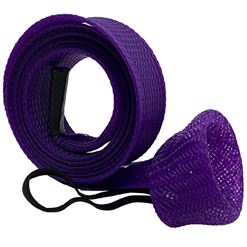 Fishing Rod Sock Mesh Sleeve Rod Cover Braided Mesh Rod Protector Pole Gloves Fishing Tools for Fly, Casting, Sea Fishing Rod - color: Purple Color Set (10pc)