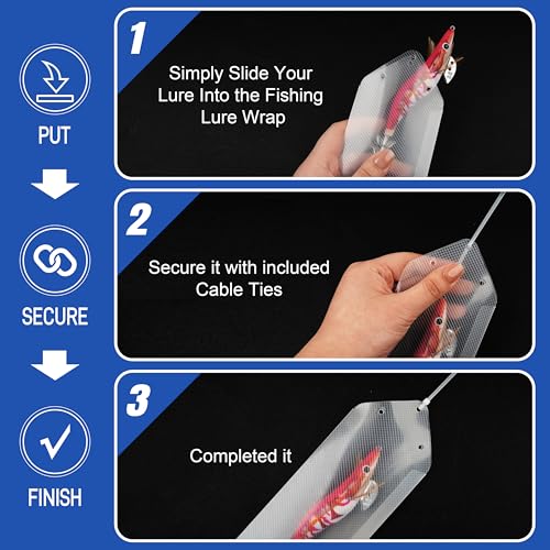 SILANON Fishing Lure Sleeves Wraps 10pcs Durable Clear Lure Sleeves Covers with Nylon Cable Ties Keep Fishing Safe Fishing Hook Covers Bait Storage Protector Easily See Lures for Fishing Rod - size: 10pcs-Small(7.28in*2.01in)