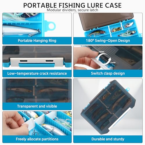 9PCS Full-Swim Layer Hard Fishing Lures Kit with Tackle Box | Bass Trout Fishing Lures Set Including Minnows, VIBs, Spinnerbaits | Freshwater & Saltwater Fishing Gear | Ideal 2026 Gift for Anglers