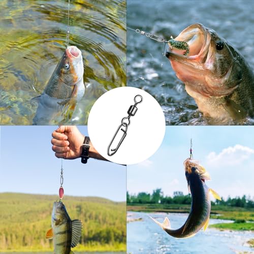 9KM DWLIFE Fishing Speed Clips 50Pcs Quick Change Fishing Swivels & Snaps Fishing Speed Clips Barrel Swivels Fishing Tackle Saltwater Fishing - size: 1/0#