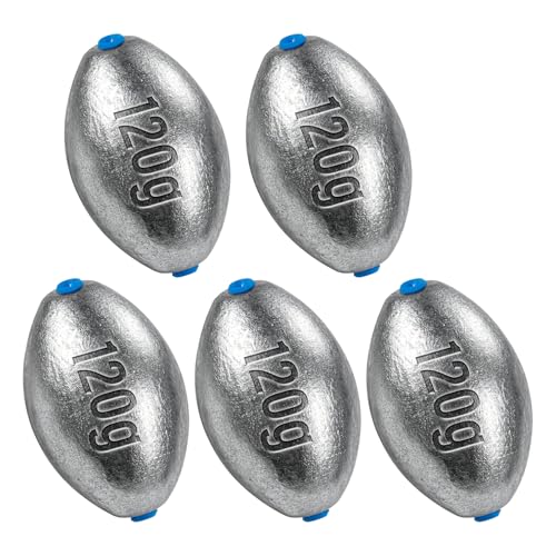 Alwonder Egg Sinkers Fishing Weights 3/16-10oz, Oval Lead Fishing Weights Sinkers Bass Fishing Casting Egg Sinker Saltwater Freshwater Tackle - size: 4oz-5pcs(Note: 4oz egg sinkers without inner core)