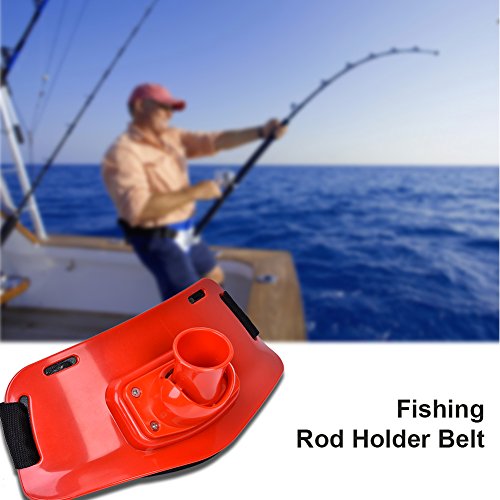 plplaaoo Fishing Belt, Fishing Rod Fighting Belt, Adjustable Waist Fighting Belt, Stand-up Offshore Gimbal Padded Fishing Belt Rod Holder Fish Tackle Accessories 10.6 x 5.3 x 2.9inch, Fishing Belt - color: Red