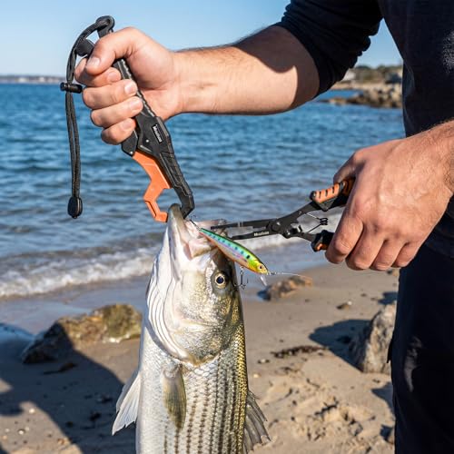 Fishing Tools Kit-Stainless Steel Fishing Pliers, Fish Lip Gripper, Multi-Functional Jaw Anti-Corrosion, Fishmen Must Have Fishing Gear - color: Orange
