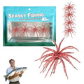 4Pcs Dice Bait, Floating TPR Swimbait with Reflective Stars,Tentacle Creature Lure, Sea Urchin Style Soft Plastic Baits, for Bass Fishing Drop Shot, Wacky Rig/Neko Rig and Finesse, Slow Sinking - color: Red(S), size: 6cm/2.34inch