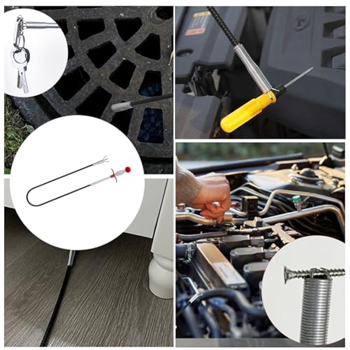 Upgraded Drain Snake 76" with Hook, Plumbing Snake Auger Tool, Sink Snake Drain Clog Remover for Bathroom Kitchen - style: 76 IN