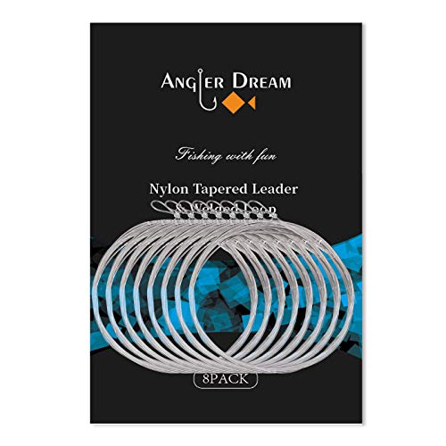 8 Pack Welded Tapered Leader Fly Fishing Leader with Loop 9ft 0/1/2/3/4/5/6/7X Nylon Fly Leader … - color: Fly Leader & strong loop, size: 3x