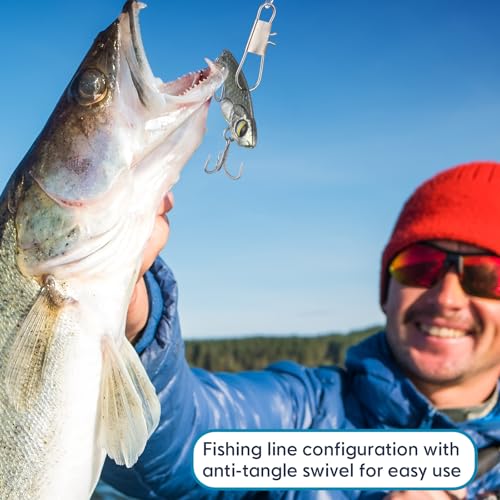 30 Pcs Fishing Leaders Saltwater Tackle Rig with Swivels Snap Stainless Steel Hooks Nylon Lines High Strength Fishing Wire Gear Equipment for Saltwater - size: 26.8 Inch, style: 2 Arm
