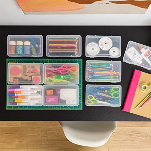 IRIS USA Clear Storage Cases, 10-Pack, |Made in USA|, Plastic Bead Organizing Containers with Snap Lid for Arts, Crafts, Ephemera, Stickers, & Dance Cheer, Clear - Medium - size: 10 - Pack, style: Medium