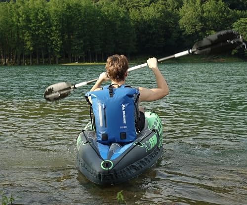 MARCHWAY Roll Top Waterproof Backpack, Floating Dry Bag 20L/30L/45L with Ergonomic Rectangular Base, Cushioned Back, Hip Strap for Hiking Camping Kayaking Travel (Blue, 20L) - color: Blue, size: 20L