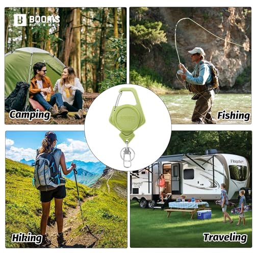 Booms Fishing Zinger Retractor 3pack: Fly Fishing Retractor with 27.5" Retractable Lanyard - 4oz Retractable Keychain for Key Nippers Scissors Forceps, Fly Fishing Accessories, XW80 - color: Assorted Colors