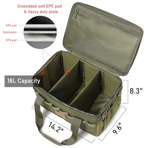 Tactical Camping Storage Bag 18L Tactical Utility Tote Bag Camping Cookware Organizer Trunk Organizer (Army Green) - color: Army Green