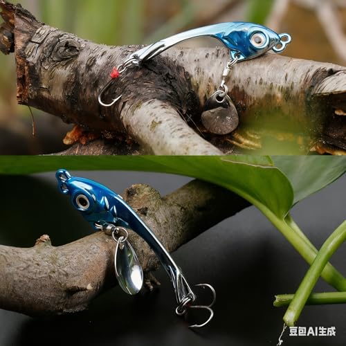 Fishing Jigs Metal Fishing Spoons Lures, Blade Bait Spinner Long Casting Jigging Spoon Lure Vertical Hard Swimbait for Walleye Bass Trout Freshwater & Saltwater