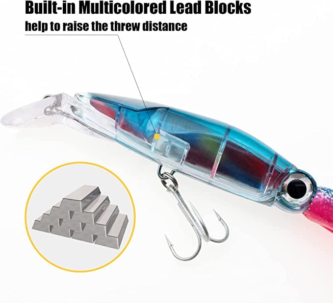 Squid Fishing Lures Large Simulation Luminous Artificial Lures Baits with 3D Holographic Eyes & Treble Hook, Built in Lead Blocks, Lifelike Plastic Fishing Soft Lures for Saltwater Fishing - style: Squid-5pcs