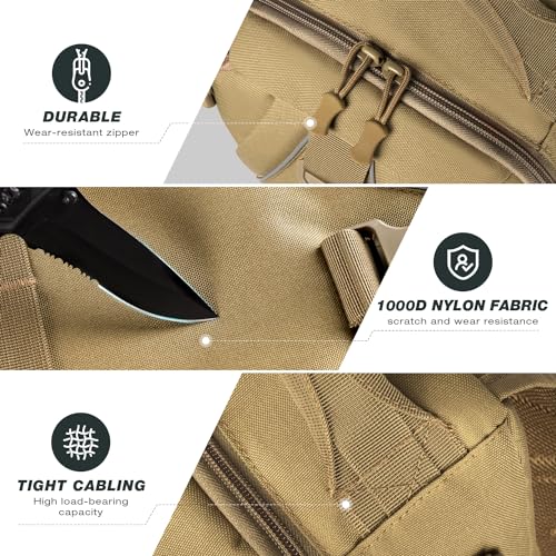 Ghosthorn Fishing Backpack Waterproof Tackle Bag Sling Bag Gift - color: Khaki, size: Large