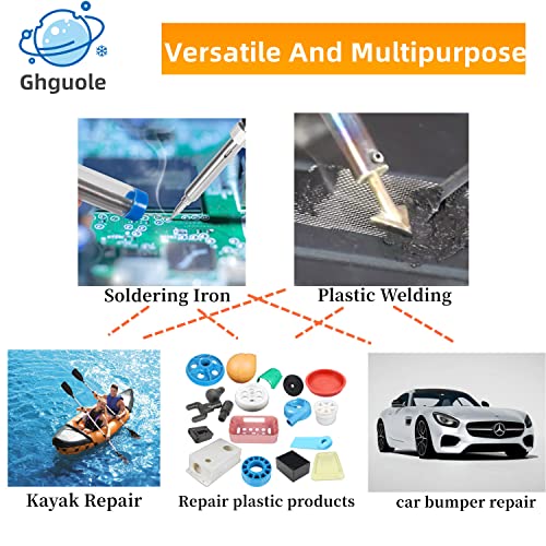 100W Plastic Welder, 2-in-1 Plastic Welding Kit with Soldering Iron Tips & 56Pcs Rods, 3-Speed Temperature Control Soldering Iron Gun, Professional Surface Repair Tool for Car Bumper,Dashboard, Kayak