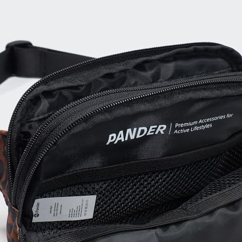 Pander Everywhere Belt Bag for Women, 5 Zipper Pockets Nylon Crossbody Fanny Pack Purse (Midnight Leopard) - color: Midnight Leopard