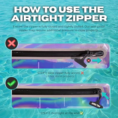 DRENCH Iridescent Waterproof Fanny Pack | Submersible Dry Bag Waist Pouch for Swimming, Snorkeling & Kayaking | Waterproof Phone Case & Underwater Phone Holder for Beach, Pool Parties & Travel - color: Pink Iridescent