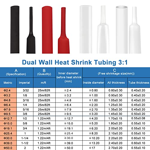 XHF UL Listed 3/32" 3:1 55Ft Waterproof Clear Heat Shrink Tubing Marine Grade Wire Cable Adhesive Lined Tube Insulation Seal Against Moisture Corrosion and Air Leakage - color: Clear, size: (2.4mm(3/32"))-55ft