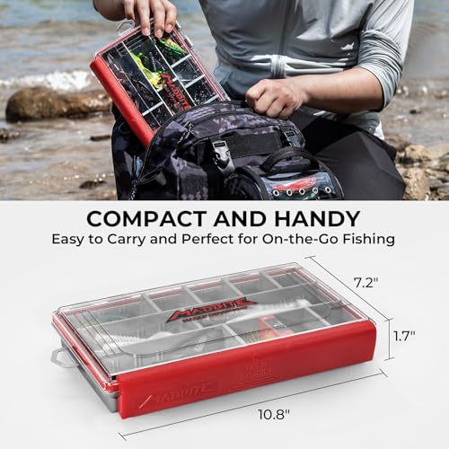 MadBite by KastKing 182/265/400pcs Compact Fishing Tackle Kit - All-in-One Freshwater Hooks, Weights, Bobbers in Tackle Box, Fishing Gear Set for Bass Trout Panfish - style: 143pcs Freshwater Lure Kit