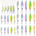 Fishing Lures Fishing Spoons, 5pcs/25pcs/30pcs/50pcs Trout Lures Bass Lures Hard Metal Spinner Baits for Salmon Bass Trout - color: 25PCS-5g/7g/10g/15g/20g