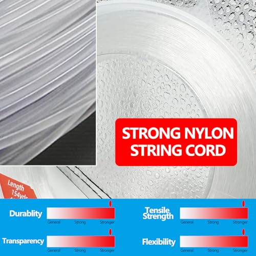 Nylon Fishing Line, 0.45mm 985ft,Strong Clear Invisible Hanging Wire for Crafts Beading, Decorative Pictures, Stringing Lights - size: 0.6mm-.023inch-460ft