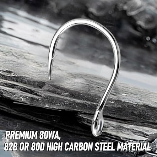 Alwonder Fishing Circle Hooks 5X Strong Catfish Octopus Livebait Hooks, High Carbon Steel Welded Fishing Hook Jigging Replacement Hook for Freshwater Saltwater Trolling Tackle Tuna, Marlin, Wahoo - size: #9/0 - 5 Pack