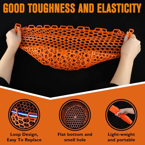 Dovesun Rubber Fishing Net Replacement Netting Without Handle Clear Black Fishing Nets for Fish Fly Fish Landing Net Bag for Freshwater Saltwater Foldable Trout Net Rubber Mesh 5 Sizes White Black Red - color: Red, size: 17.6"dia-15.6"depth(55.4"Circumfer