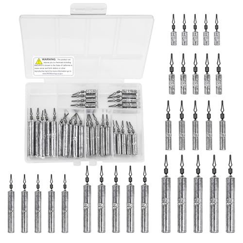 Fishing Weights Sinkers Set, 30/27/45pcs Drop Shot Fishing Weight for Saltwater Freshwater Bass Fish - size: 1/8oz(3.5g)-30 PCS