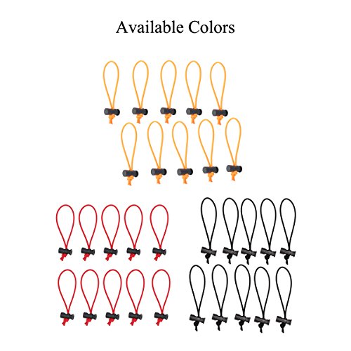 Foto&Tech Multipurpose Extra Thick Elastic Cable Tie and Organizer, Adjustable Cable Strap Toggle Tie, Reusable Tangle Tamer, Cable Management for Cord and Cable (10x 16CM, Red) - color: Red, size: 10 x 16 CM