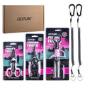 Goture Fishing Tool Kit,Fishing Pliers,Fillet Knife with Sheath,Fish Lip Gripper,Fish Hook Remover,Lanyard,Line Scissors,Sharpener,Stainless Steel Soap,Saltwater Gear Kit,Red/Pink,Gifts for Men/Women - color: B2:5pcs Pink Fishing Tool Kit