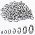 SILANON Fishing Split Rings Stainless Steel Lure Rings Flattened Hyber Wire Split Rings for Fishing Lures Solid Snap Rings Saltwater Terminal Tackle Connector 22-145LB 100pcs - size: 6mm-100pcs