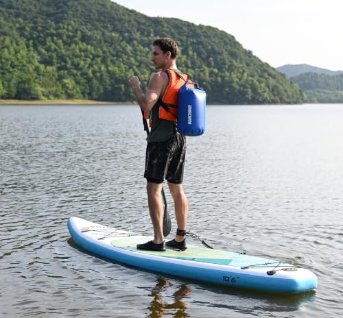 MARCHWAY Floating Waterproof Dry Bag Backpack 5L/10L/20L/30L/40L, Roll Top Sack Keeps Gear Dry for Kayaking, Rafting, Boating, Swimming, Camping, Hiking, Beach, Fishing - color: Dark Blue, size: 10L