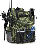 HXLGMD Fishing Backpack with Rod Holders, 43L Large Water Resistant Tackle Bag Storage Gear and Equipment with Cooler for Men Fishing, Camping, Hiking, Green - color: Green Camo
