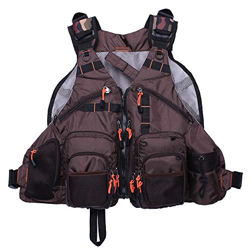 Kylebooker Fly Fishing Vest Pack Adjustable for Men and Women - color: Brown
