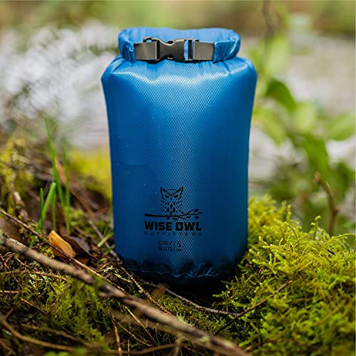 Wise Owl Outfitters Waterproof Dry Bag 3-Pack – Lightweight & Airtight 5L/10L/20L Small & Large Dry Bags for Kayaking, Beach, Travel, Boating, Hiking - color: Blue