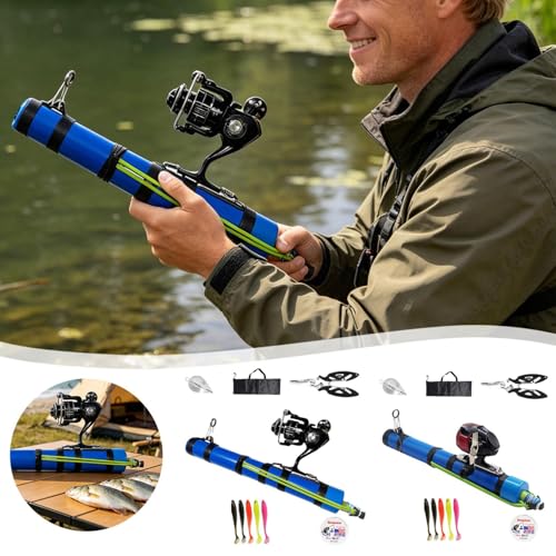 Catapult Fishing Rod, Portable Handheld Fishing Rod Kit, 2026 Upgrade Compact Sling Shot Fishing Reel, Compact Casting Fishing Set with Reel & Accessories - size: D