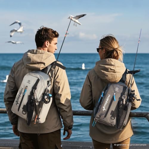 Small Fishing Bag with Rod Strap, Portable & Lightweight, Fish Small Tackle bag – Fits Tackle Boxes & Gear,Move Freely, Cast Smoothly - Fishing Gifts for Men - color: Black