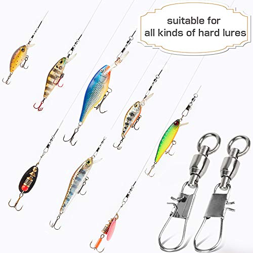 AMYSPORTS Fishing Swivels with Interlock Snap Ball Bearing Swivels Fishing Snap Swivels Saltwater Freshwater Fishing Tackle Leader Lure Jigs Line Fishing Connector - size: size1 (24lb) 50 pcs