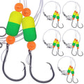 Pompano-Rigs-for-Surf-Fishing-Saltwater-Gear with Double Circle & Wide Gap Hook-6-Pack Surf Fishing Tackle - color: Green and Chartreuse 6-Pack, size: 2/0 Circle Hook