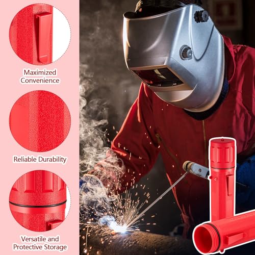 Zonon 2 Pcs Welding Rod Storage Tube 14 Inch Stick Electrode Storage Container Airproof Waterproof Canister (holds 350mm / 13.7in Rods)(Red) - color: Red